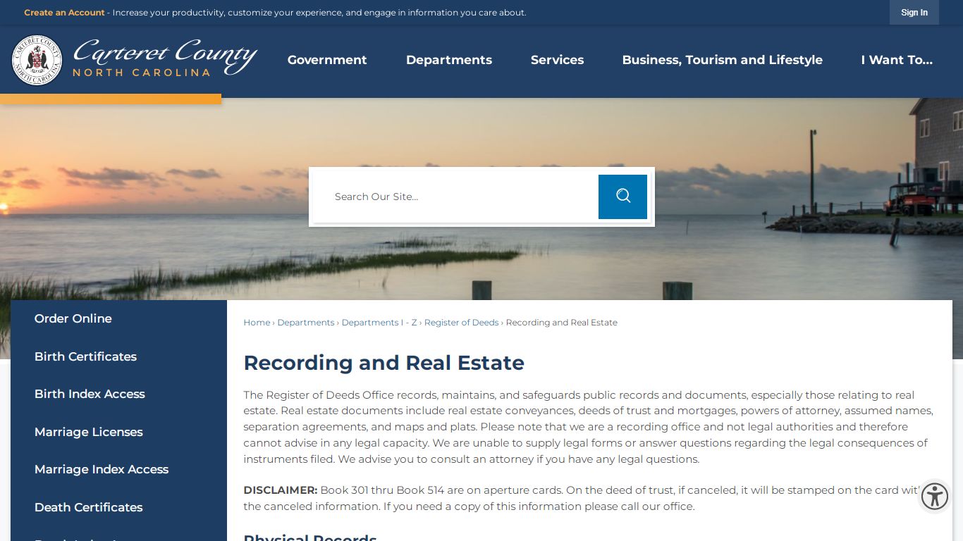 Recording and Real Estate | Carteret County, NC - Official Website