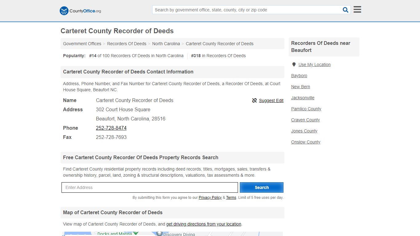 Carteret County Recorder of Deeds